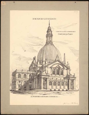 Pfarrkirche im Gartenfeld, Mainz: Perspektivische Ansicht von Norden