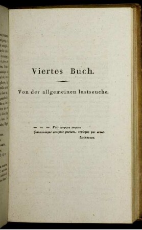 Viertes Buch. Von der allgemeinen Lustseuche.