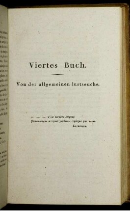 Viertes Buch. Von der allgemeinen Lustseuche.