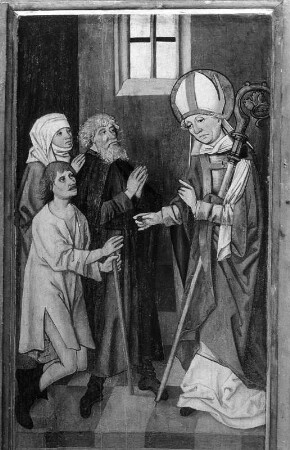 Ulrichsaltar aus Schönberg bei Oberwölzel : Ulrichsaltar aus Schönberg bei Oberwölz. Tempera, Fichtenholz (1476/1500). Flügel. Graz: Steiermärkisches Landesmuseum Joanneum