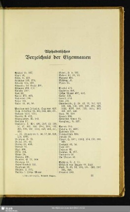 Alphabetisches Verzeichnis der Eigennamen