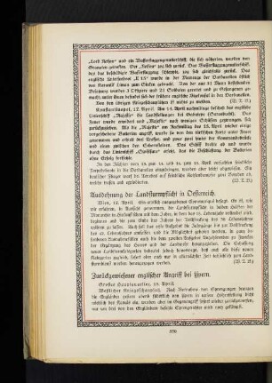 Zurückgewiesener englischer Angriff bei Ypern.