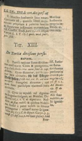 Tit. XIII. De Tertia divisione personarum