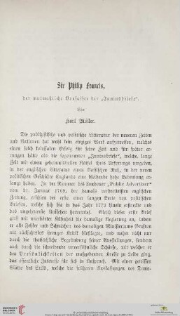 Sir Philip Francis, der mutmaßliche Verfasser der "Juniusbriefe"
