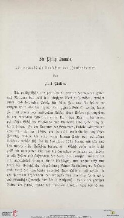 Sir Philip Francis, der mutmaßliche Verfasser der "Juniusbriefe"