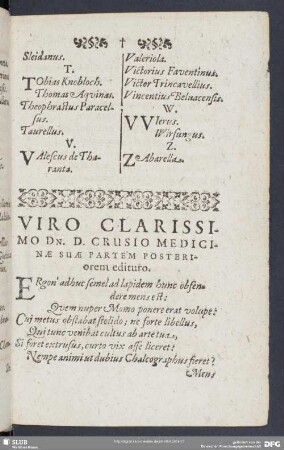 Viro Clarissimo ...