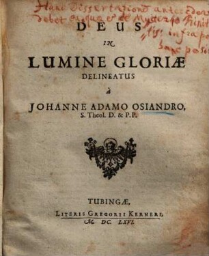 Deus in lumine gloriae delineatus