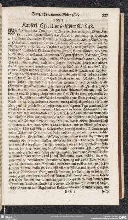 LXIII. Kayserl. Executions-Edict A. 1648
