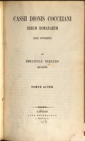 Cassii Dionis Cocceiani Rerum Romanarum libri octoginta. 2