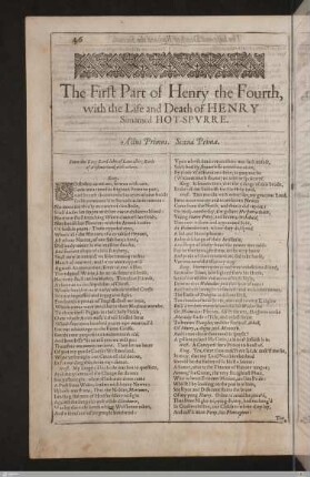 The first part of Henry the Fourth with the life and death of Henry surnamed Hot Spvrre