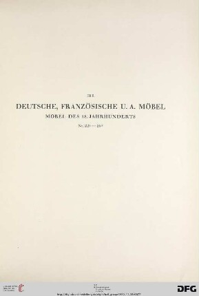 Deutsche, Französische u.a. Möbel des 18. Jahrhunderts (Nr. 224-267)