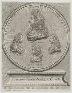 Gruppenbildnis des Ludwig XIV, des Ludwig von Burgund, Philippe von Anjou und des Karl von Berry (Famille de Louis le Grand)