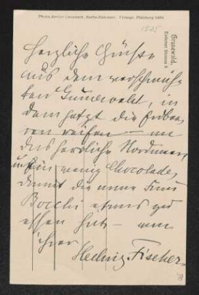 Brief von Hedwig Fischer an Margarete Hauptmann