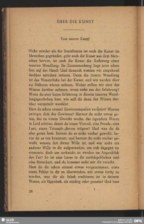 Vom inneren Kampf