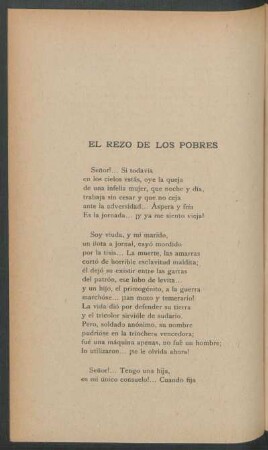 El rezo de los pobres