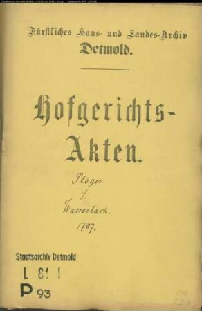Plöger, Joh. Bernd, Papiermeister zu Bentrup gegen Rat und Amtmann Wasserbach - Schuldforderung