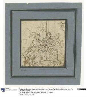 Szene aus dem Leben der Heiligen Familie oder Geburt Mariens (?)