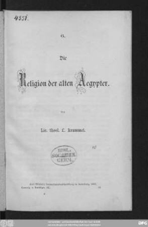 Die Religion der alten Aegypter