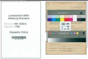 Entnazifizierung Emmy Kueppers , geb. 26.05.1892 (Geschaeftsinhaberin)
