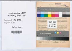 Entnazifizierung Karl Labs, geb. 06.06.1893 ()