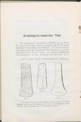 Archäologisch-chemischer Theil.