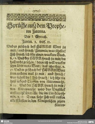 Sprüche auß dem Propheten Jeremia