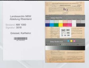 Entnazifizierung Karlheinz Griessel, geb. 14.12.1919 (Angest.)