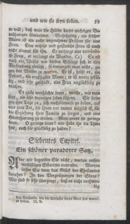 Siebentes Capitel. Ein schöner paradoxer Satz
