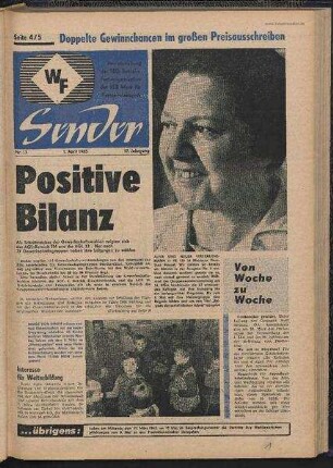 Betriebszeitung 'WF-Sender', Nr.13/1965 (1. April 1965)