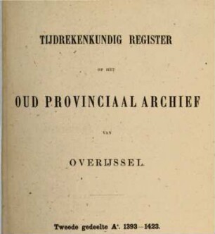 Tijdrekenkundig register op het oud provinciaal archief van Over-Ijssel, 2