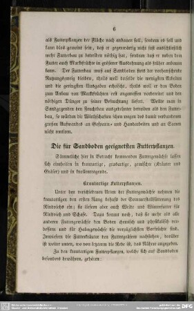 Die für Sandboden geeigneten Futterpflanzen