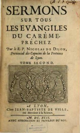 Sermons Sur Tous Les Evangiles Du Carême Prêchez, 2