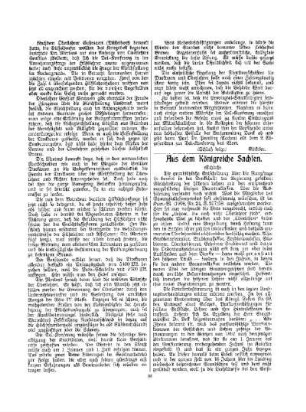 Aus dem Königreiche Sachsen : (Schluß)