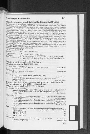 Nebenfachstudiengang Mittelalter-Studien/Medieval Studies