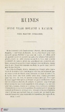 N.S. 18.1868: Ruines d'une ville romaine à Kaialik près Plevnè (Bulgarie)