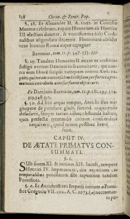 Caput IV. De Aetate Primatus Consummati