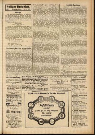 Zweite Ausgabe vom Donnerstag, den 30. Oktober 1913.