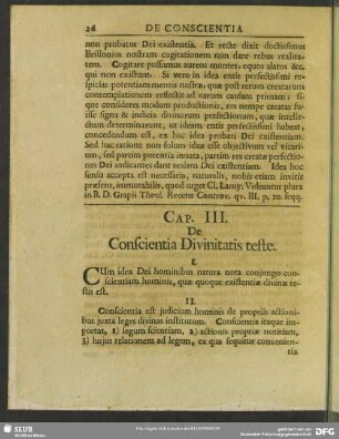 Cap. III.De Conscientia Divinitatis teste