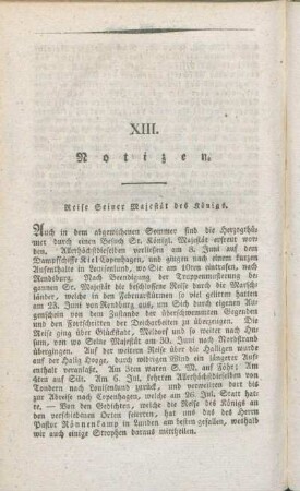 Reise Seiner Majestät des Königs.