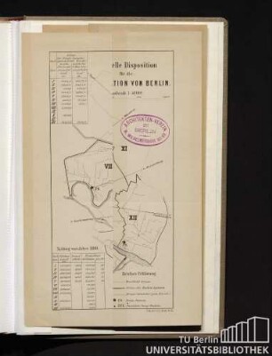 Generelle Disposition für die Canalisation von Berlin. Maaßsstab [!] 1:50000.