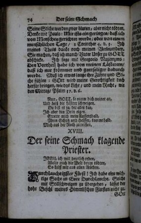 XVIII. Der seine Schmach klagende Priester. - XXV. Die schöne Hauß-Bibliotheck.
