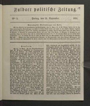 Freitag, den 23. September. 1831