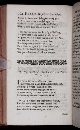 On the death of the Honourable Mrs. Thynne