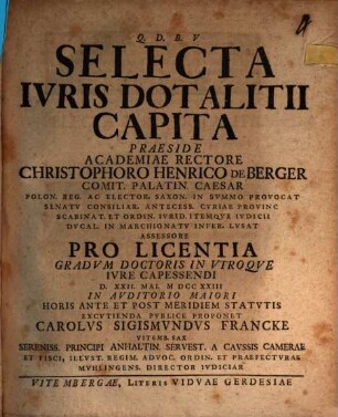 Selecta iuris dotalitii capita