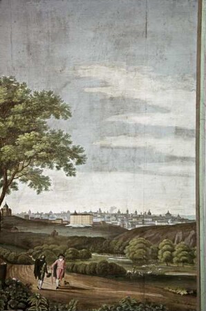Stadtansicht in einer Hügellandschaft