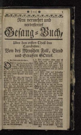 Neu vermehrt und verbessertes Gesang-Buch,