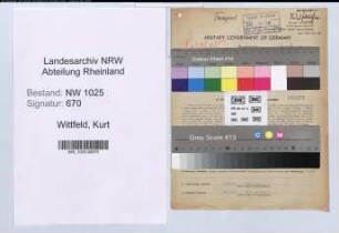 Entnazifizierung Kurt Wittfeld , geb. 06.03.1905 (Spediteur)