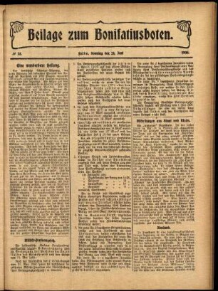 Zweite Ausgabe vom Sonntag, den 24. Juni 1906.