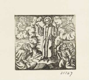 Verklärung Christi, aus: Ambrosius Lobwasser, "Biblia / Darinnen die Summarien aller Capittel der gantzen heiligen Schrifft", Leipzig 1584
