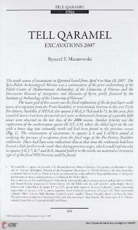 19: Tell Qaramel : Excavations 2007